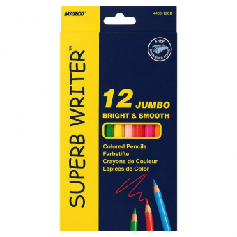Купить Карандаши цветные 12цв. Jumbo с точилкой  Marco «Superb Writer» оптом